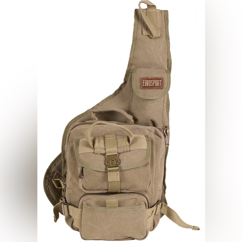 Eurosport Sling Backpack CANVAS 10" X 12" X 4" Khaki B411